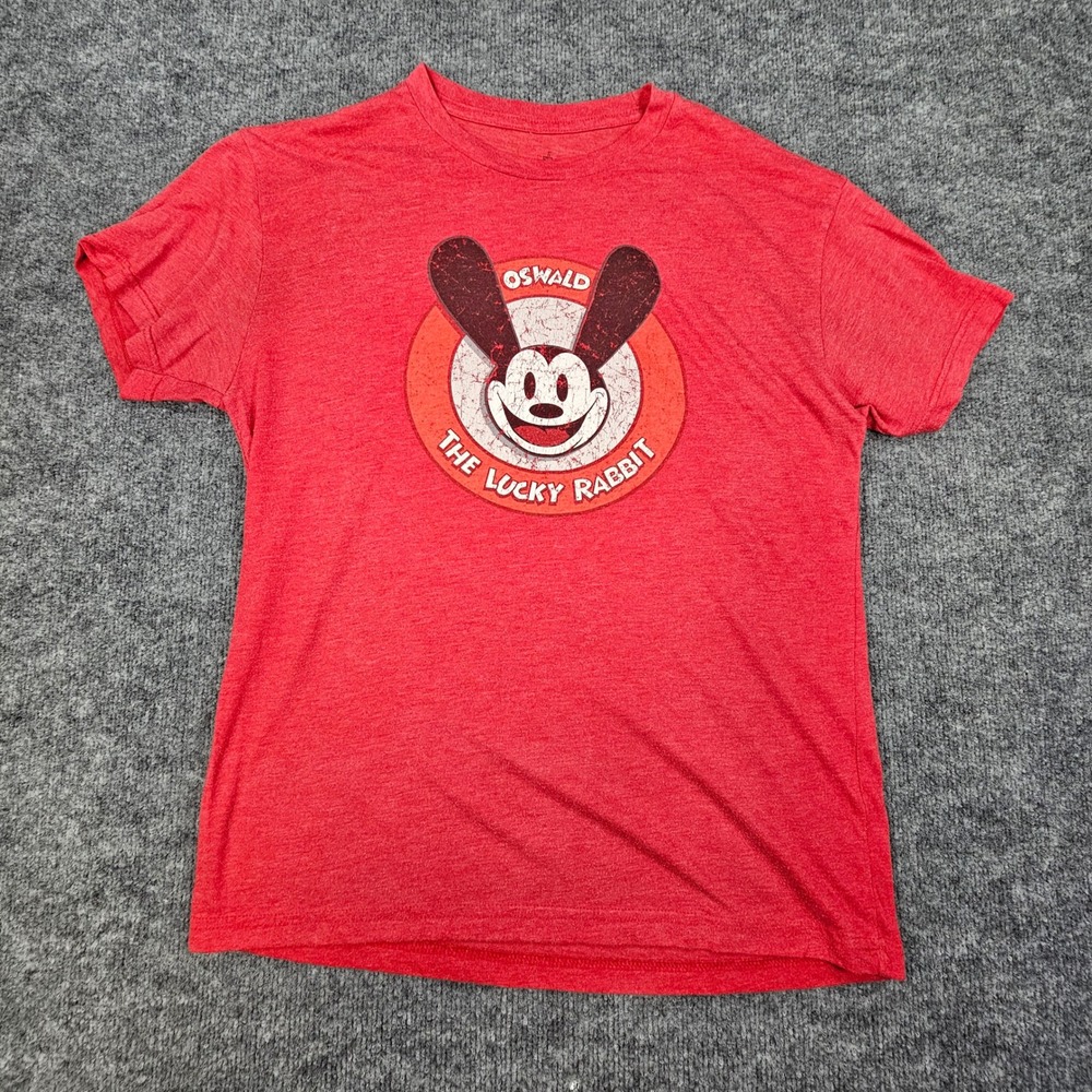 Disney Oswald The Lucky Rabbit Red‎ Heathered Graphic T-Shirt Size Medium